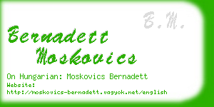 bernadett moskovics business card